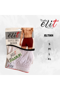 ELT1101 - Beyaz - Elit Erkek Havlu Bel Düz Boxer