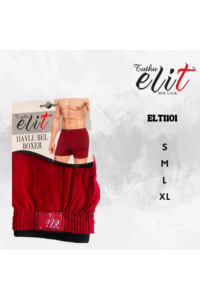 ELT1101 - Bordo - Elit Erkek Havlu Bel Düz Boxer