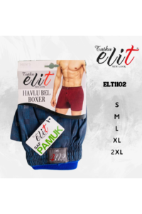 ELT1102 - Füme - Elit Erkek Havlu Bel Desenli Boxer